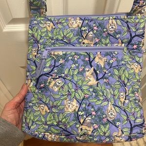 Vera Bradley Hanging Out Sloth Cross Body Bag